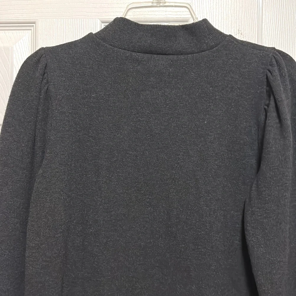 Madewell (Re)sourced Plush Mockneck Puff-Sleeve Top - Size Medium